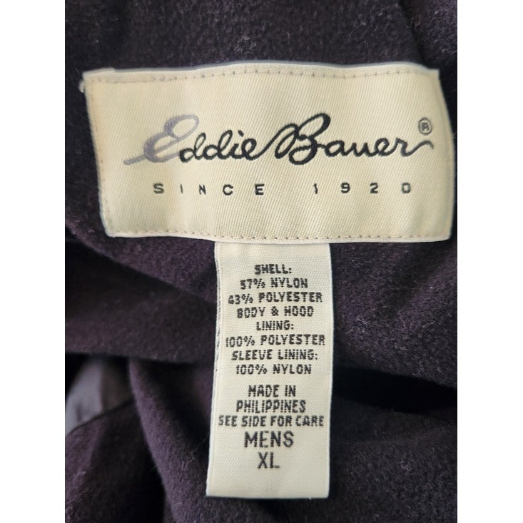 Eddie Bauer Fleece Lined Hooded Jacket Size XL