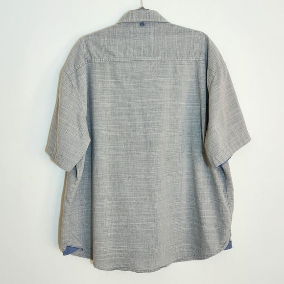 PD & C Gray Short Sleeve Button Down Shirt Size 3X