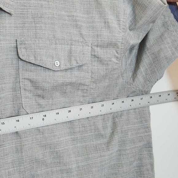 PD & C Gray Short Sleeve Button Down Shirt Size 3X