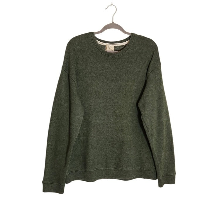 Pacific and Co. Green Textured Knit Crew Neck Sweatshirt Pullover Size Large