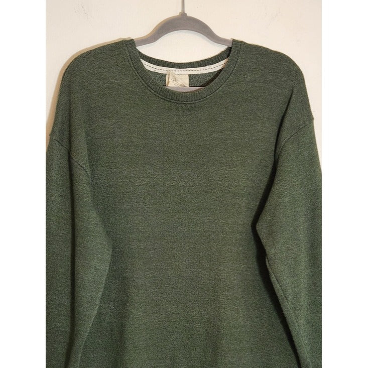 Pacific and Co. Green Textured Knit Crew Neck Sweatshirt Pullover Size Large