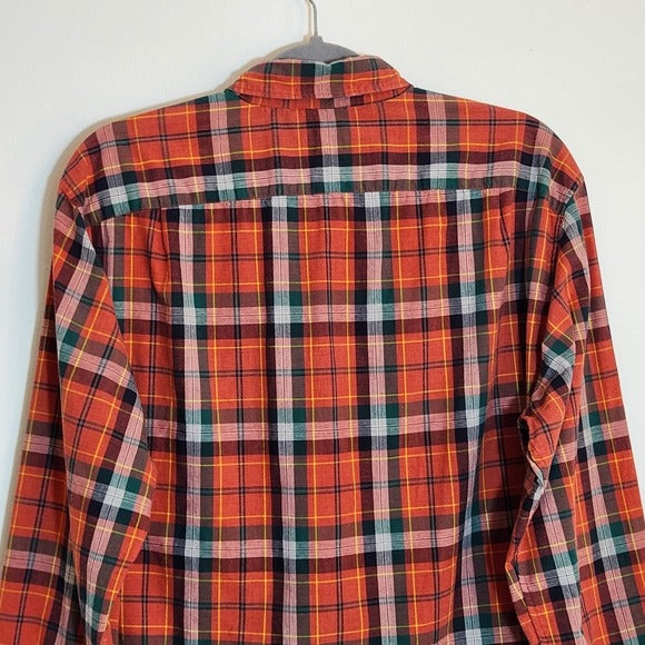 J. Crew Rust Red Plaid Button Down Shirt Size Large