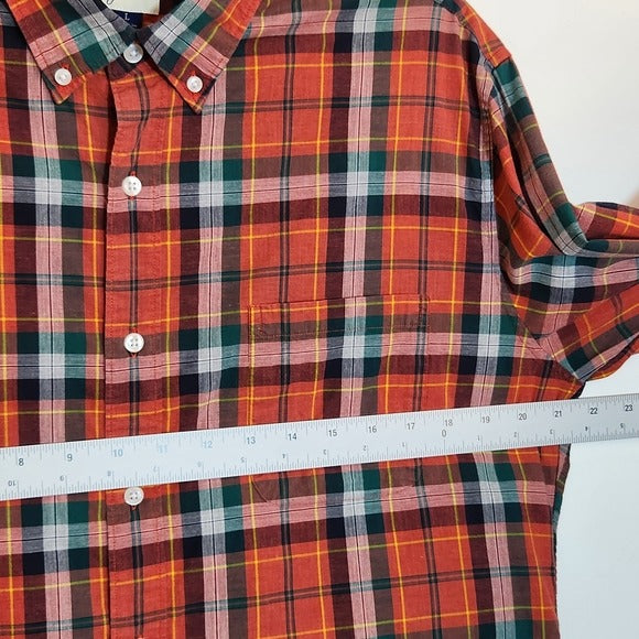 J. Crew Rust Red Plaid Button Down Shirt Size Large