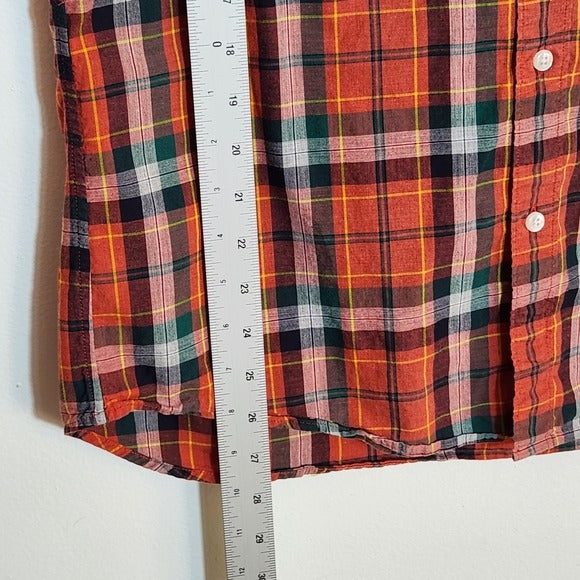 J. Crew Rust Red Plaid Button Down Shirt Size Large