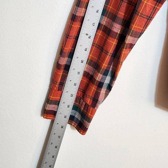J. Crew Rust Red Plaid Button Down Shirt Size Large