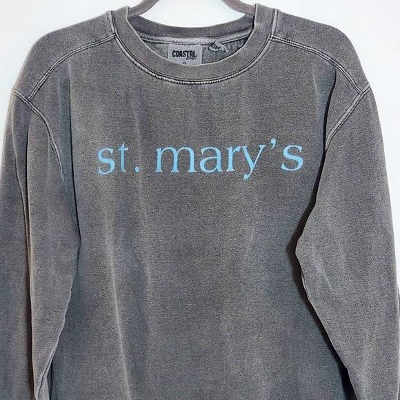 MV Sport St. Mary’s Gray Mineral Wash Sweatshirt Size Medium