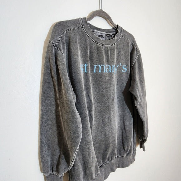 MV Sport St. Mary’s Gray Mineral Wash Sweatshirt Size Medium