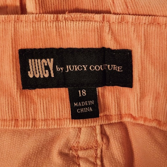 Juicy Couture Pink Corduroy Skinny Pants Size 18 NWT