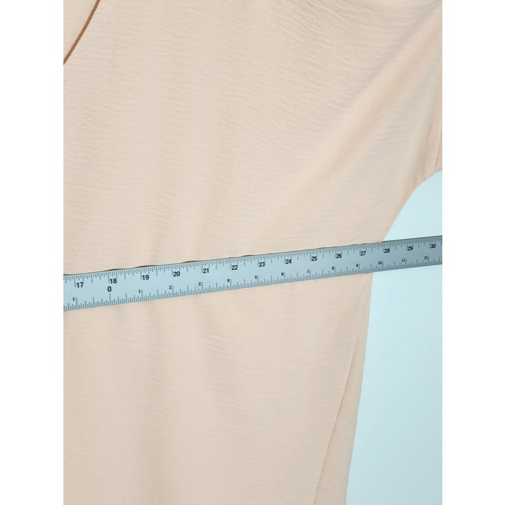 Zenana Pale Peach Blush V-Neck Oversized Blouse Size Small