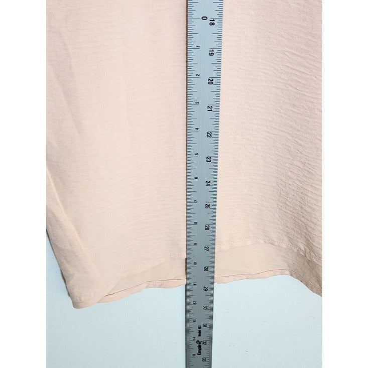 Zenana Pale Peach Blush V-Neck Oversized Blouse Size Small