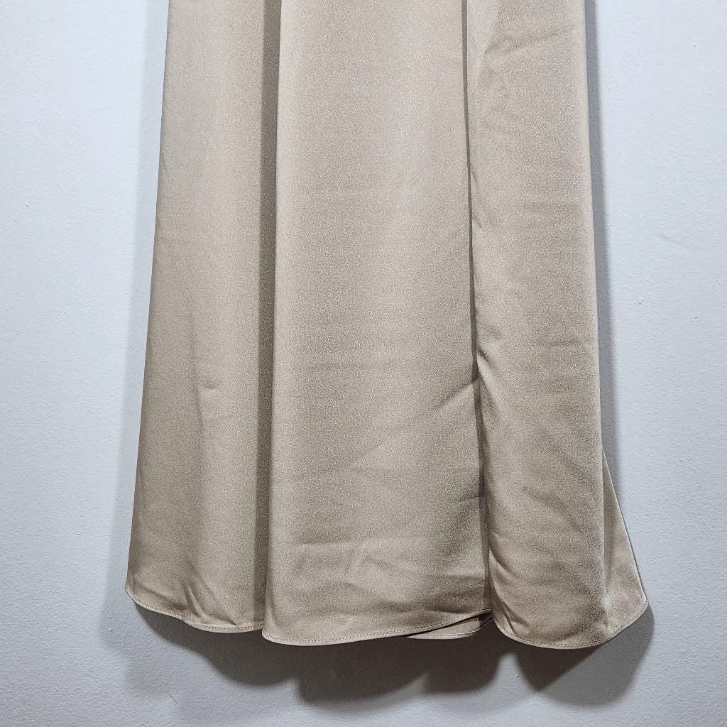 Allure Champagne Sleeveless Formal Mermaid Dress Size 6 Champagne Prom Dress