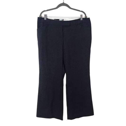 George Charcoal Gray Wide-Leg Dress Pants Size 16 Petite Black Trousers New
