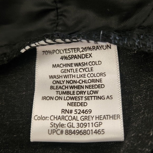 George Charcoal Gray Wide-Leg Dress Pants Size 16 Petite Black Trousers New