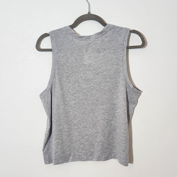 Fifth Sun Gray Tank Top with Stars Size Large Cropped Star Tank Top New