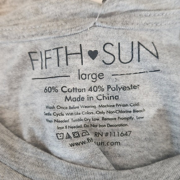 Fifth Sun Gray Tank Top with Stars Size Large Cropped Star Tank Top New