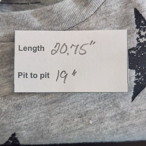 Fifth Sun Gray Tank Top with Stars Size Large Cropped Star Tank Top New