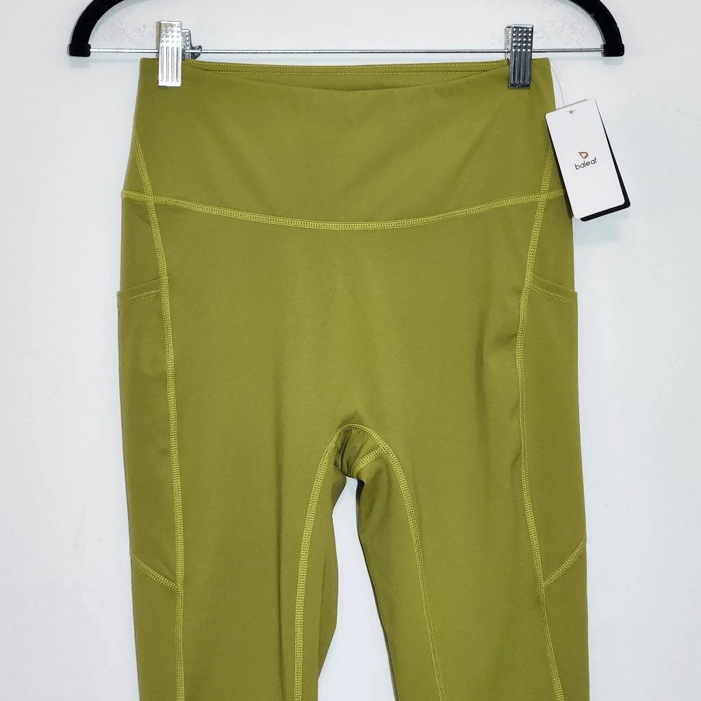 Baleaf Chartreuse Green Cropped Leggings NWT Size Small Green Leggings