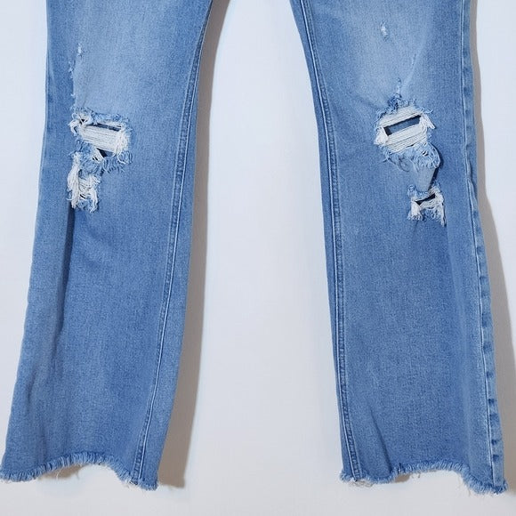 Old Navy High-Rise Distressed Flare Leg Jeans Size 12