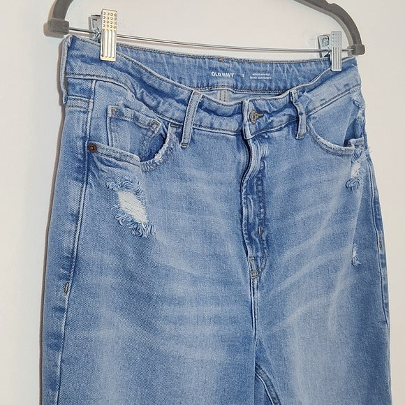 Old Navy High-Rise Distressed Flare Leg Jeans Size 12
