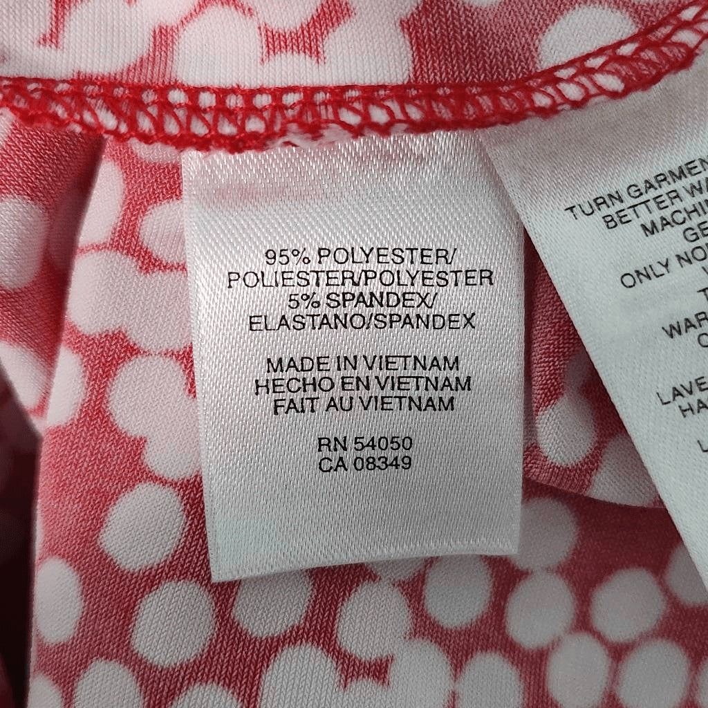 Jones New York Red and White Dot Print Sheath Dress Size Medium Party Dress