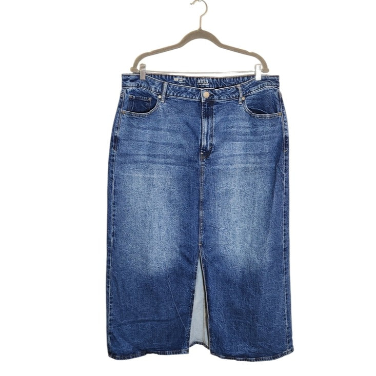 A.N.A High Rise Denim Maxi Skirt Size 16W Long Jean Skirt