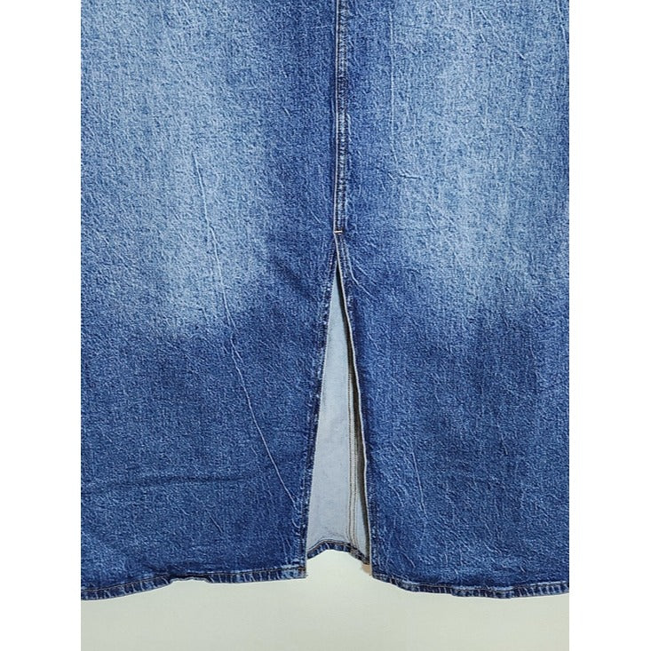 A.N.A High Rise Denim Maxi Skirt Size 16W Long Jean Skirt