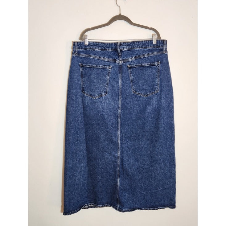 A.N.A High Rise Denim Maxi Skirt Size 16W Long Jean Skirt