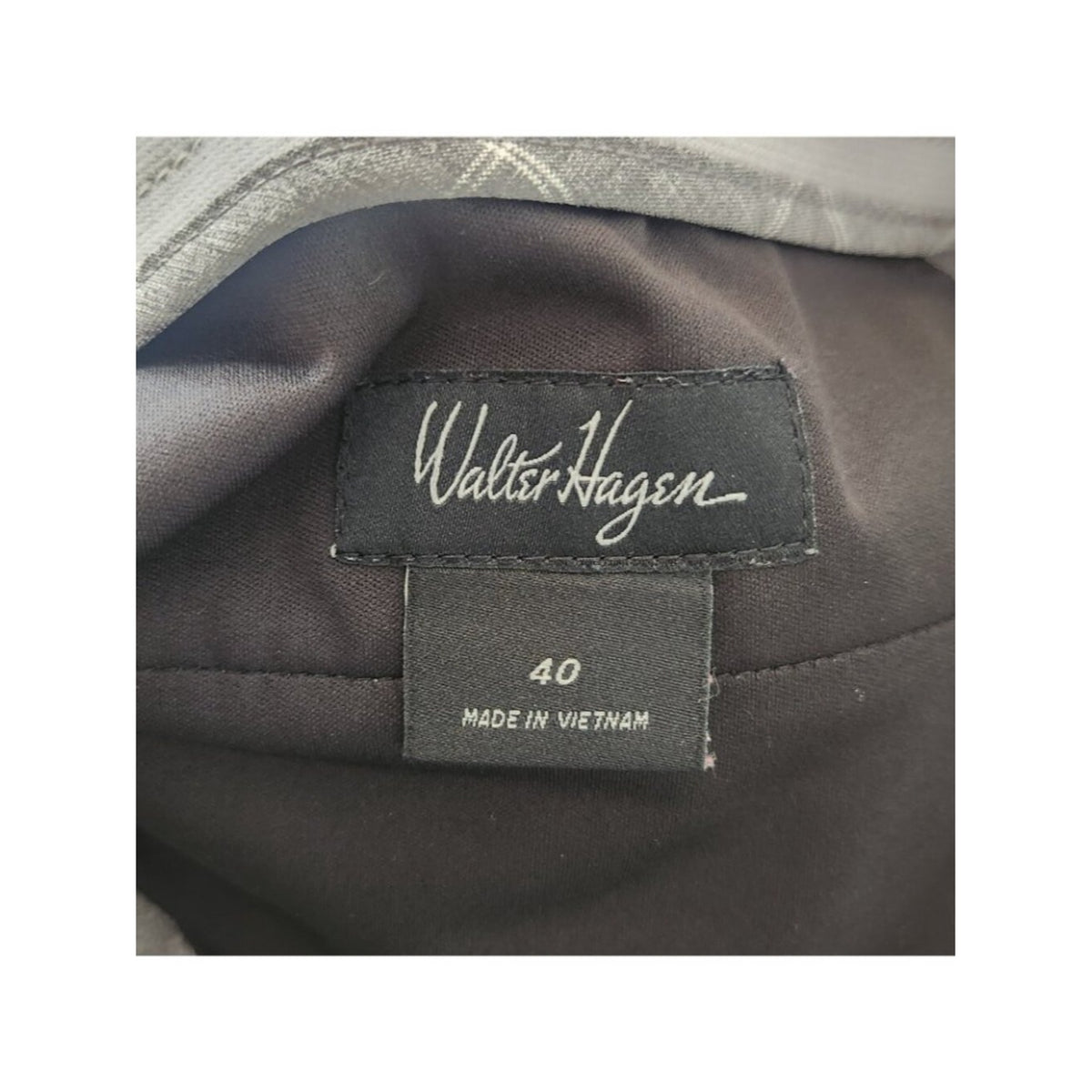 Walter Hagen Gray and White Plaid Performance Golf Shorts Size 40