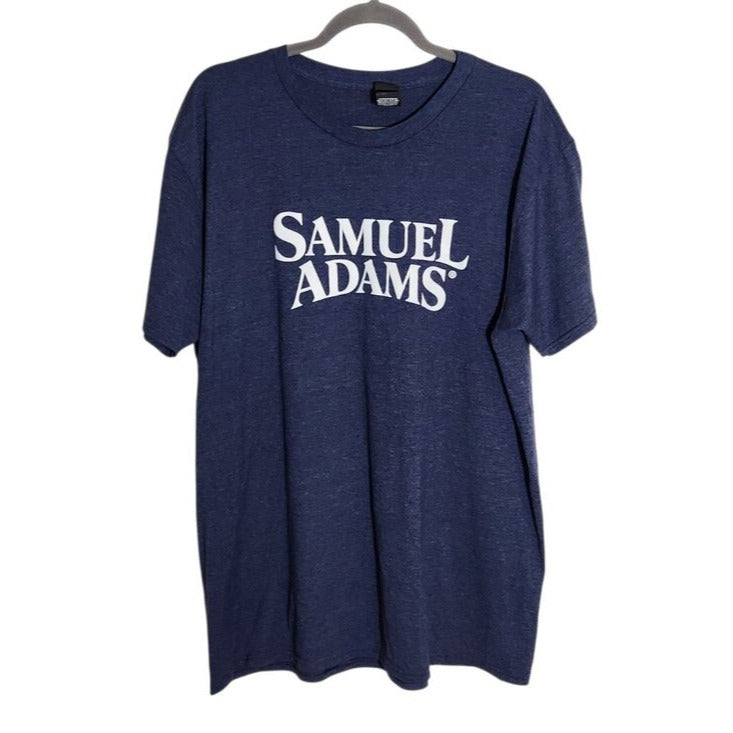 Hanes Mens Samuel Adams Heather Navy Graphic Tee Size XL