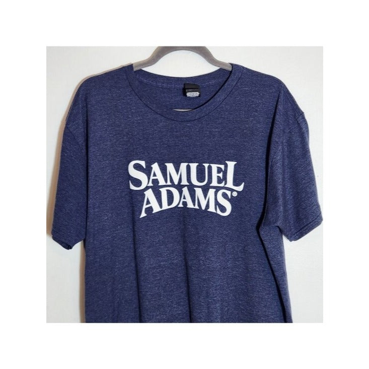 Hanes Mens Samuel Adams Heather Navy Graphic Tee Size XL