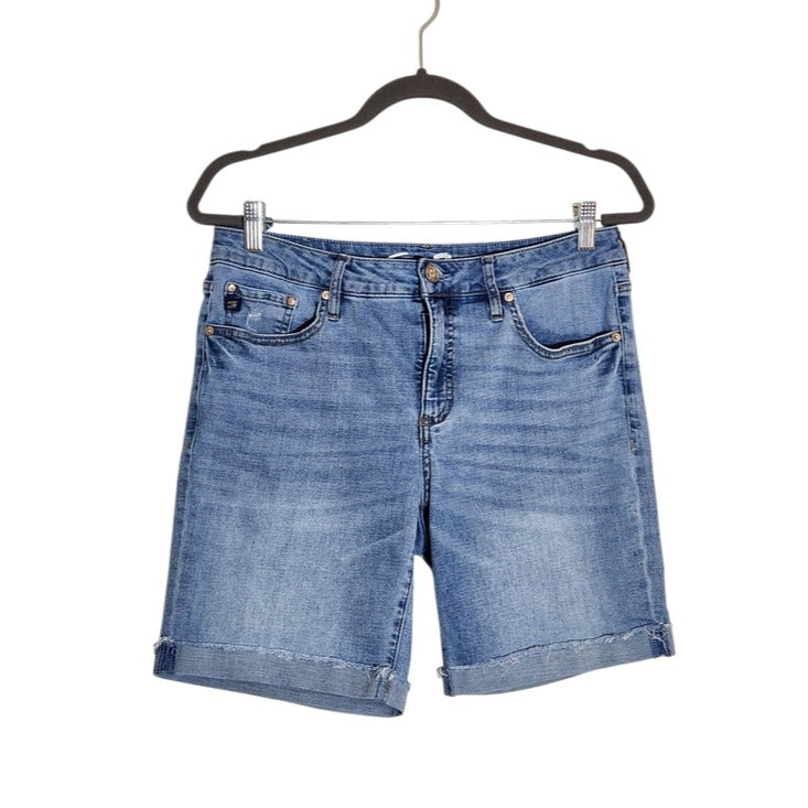 Seven7 Light Wash Distressed Bermuda Jean Shorts Size 8