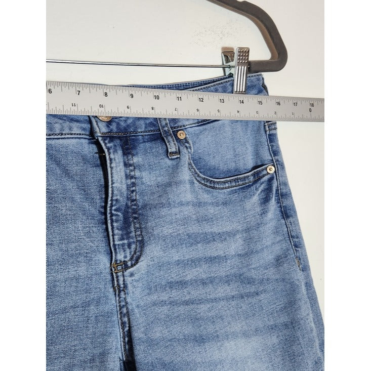 Seven7 Light Wash Distressed Bermuda Jean Shorts Size 8