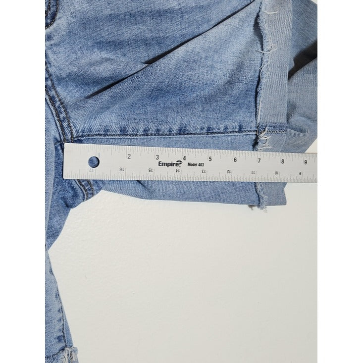 Seven7 Light Wash Distressed Bermuda Jean Shorts Size 8