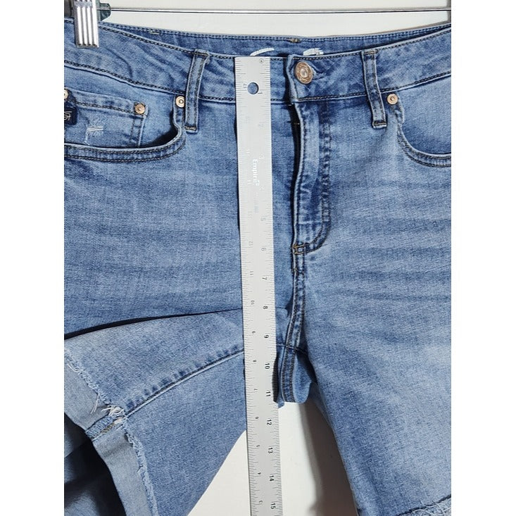 Seven7 Light Wash Distressed Bermuda Jean Shorts Size 8