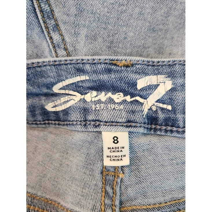 Seven7 Light Wash Distressed Bermuda Jean Shorts Size 8