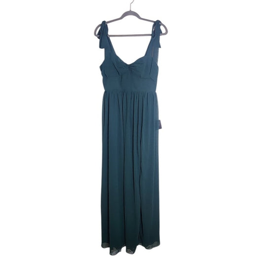 Lulus Green Chiffon Formal Dress with Tie Straps Size Large NWT Wedding Guest