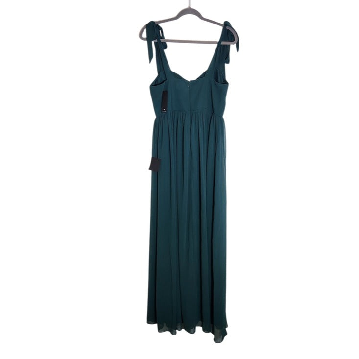 Lulus Green Chiffon Formal Dress with Tie Straps Size Large NWT Wedding Guest