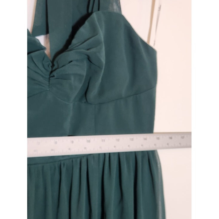Lulus Green Chiffon Formal Dress with Tie Straps Size Large NWT Wedding Guest