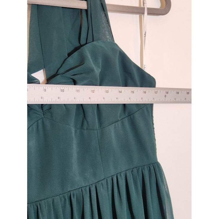 Lulus Green Chiffon Formal Dress with Tie Straps Size Large NWT Wedding Guest