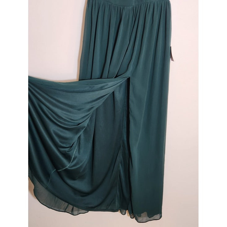 Lulus Green Chiffon Formal Dress with Tie Straps Size Large NWT Wedding Guest