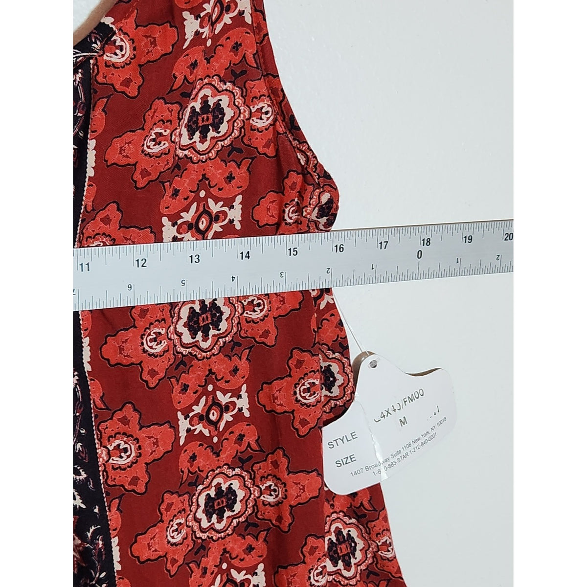 Angie Red and Black Boho Print Strappy Back Mini Dress NWT Size Medium