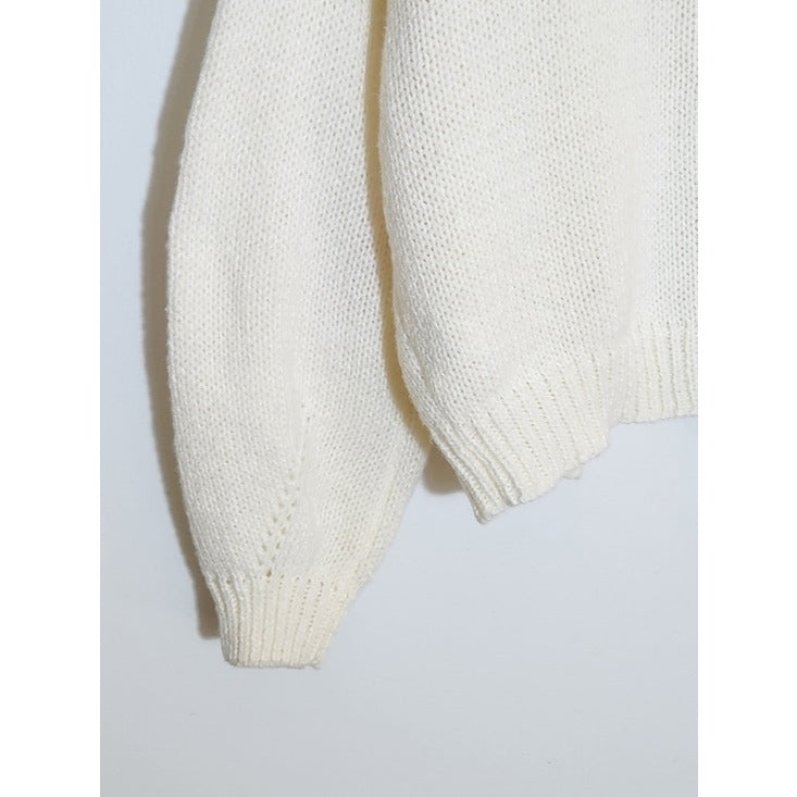 Luna Ivy Cream Open Cardigan Sweater with Butterfly Detail Size Small