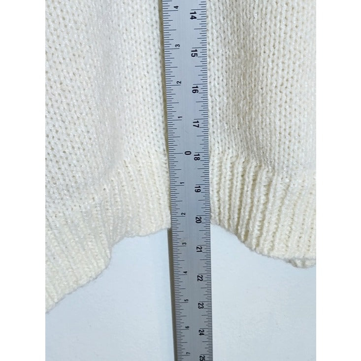 Luna Ivy Cream Open Cardigan Sweater with Butterfly Detail Size Small