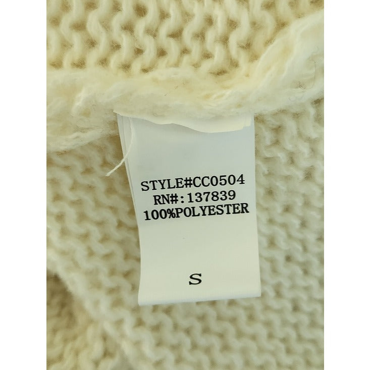 Luna Ivy Cream Open Cardigan Sweater with Butterfly Detail Size Small