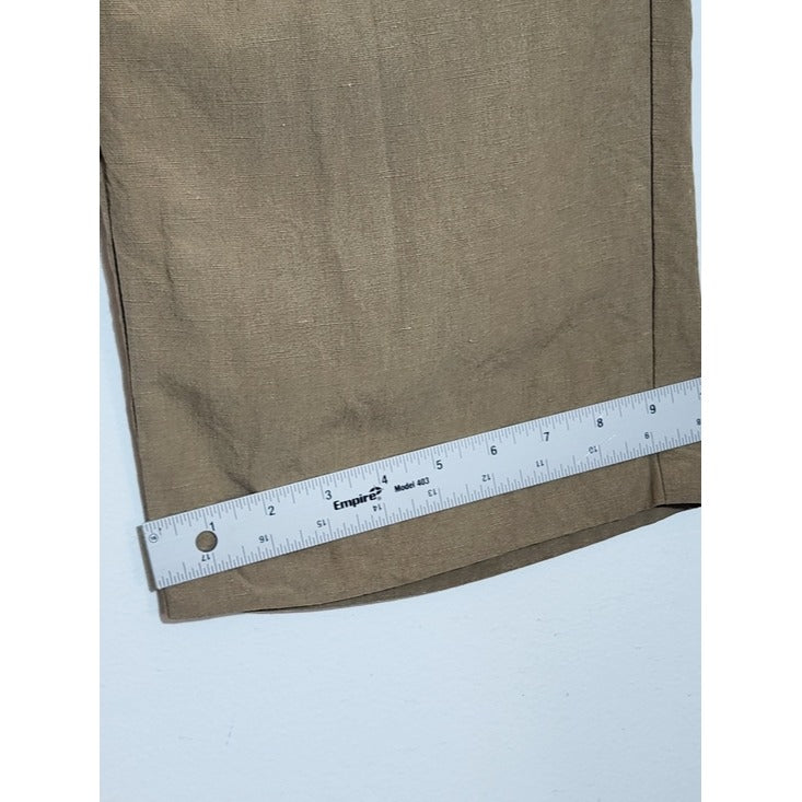 Coldwater Creek Brown Silk and Linen Blend Full Leg Pants Size Medium