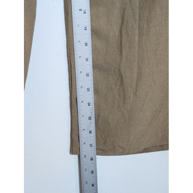 Coldwater Creek Brown Silk and Linen Blend Full Leg Pants Size Medium