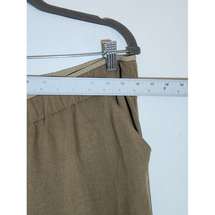 Coldwater Creek Brown Silk and Linen Blend Full Leg Pants Size Medium