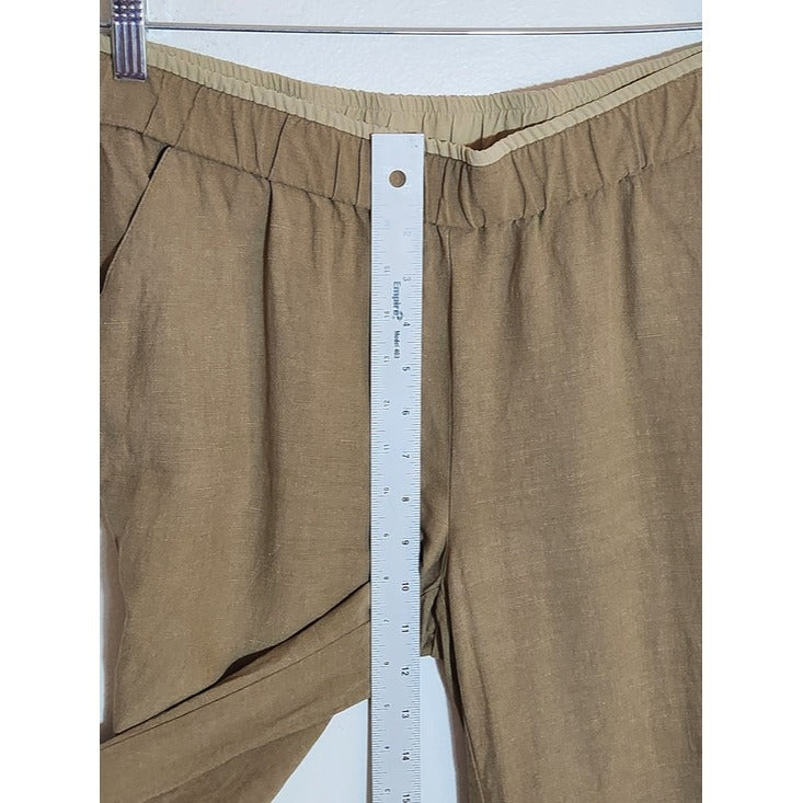 Coldwater Creek Brown Silk and Linen Blend Full Leg Pants Size Medium