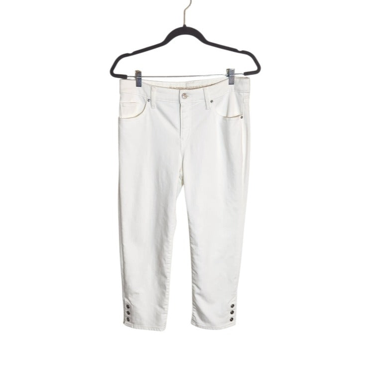 Chico's White Slim Leg Girlfriend Capri Jeans Size 6 Petite