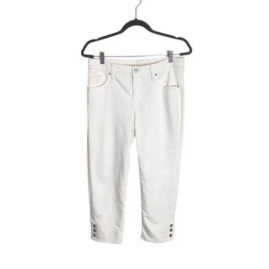 Chico's White Slim Leg Girlfriend Capri Jeans Size 6 Petite
